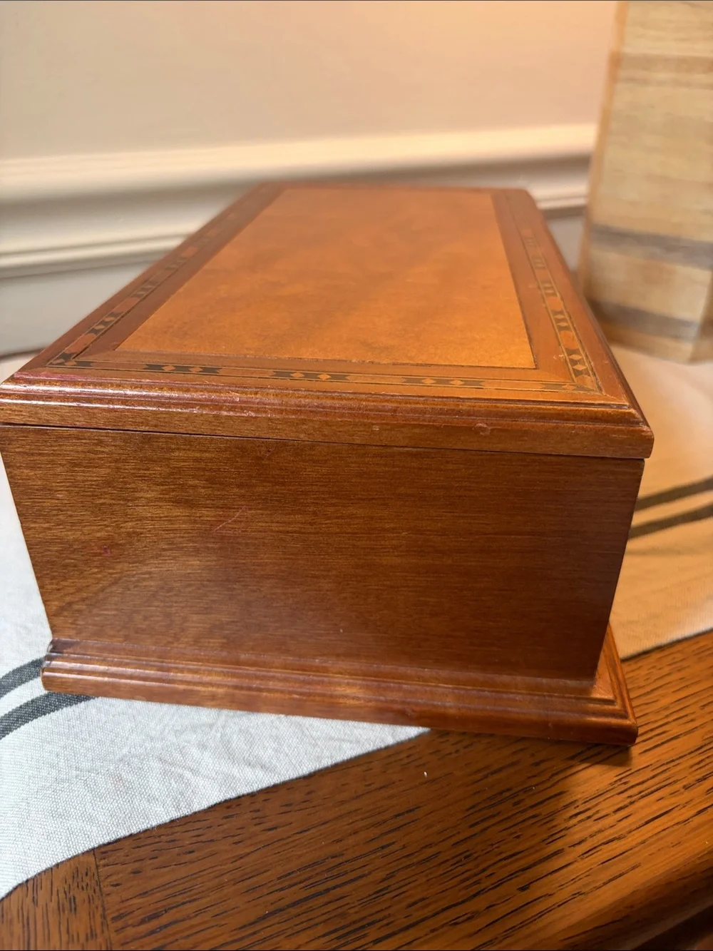 Wooden Jewelry Keepsake Box in Brown